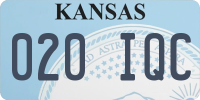 KS license plate 020IQC