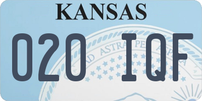 KS license plate 020IQF