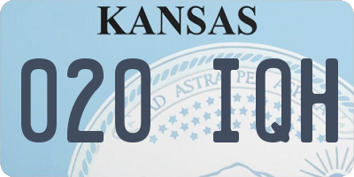KS license plate 020IQH