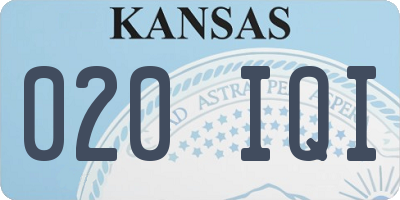 KS license plate 020IQI
