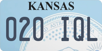 KS license plate 020IQL