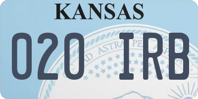 KS license plate 020IRB