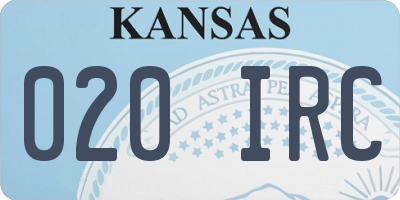 KS license plate 020IRC
