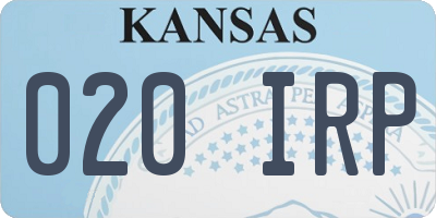 KS license plate 020IRP