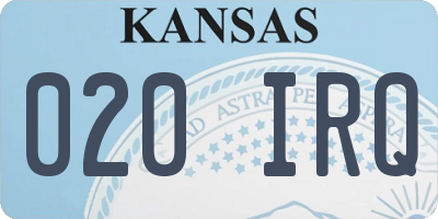KS license plate 020IRQ