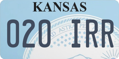 KS license plate 020IRR