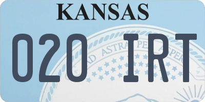 KS license plate 020IRT