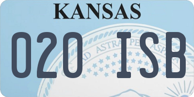 KS license plate 020ISB