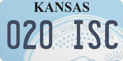 KS license plate 020ISC