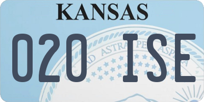 KS license plate 020ISE