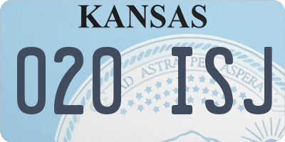 KS license plate 020ISJ