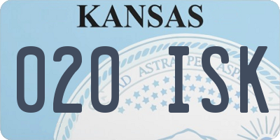 KS license plate 020ISK