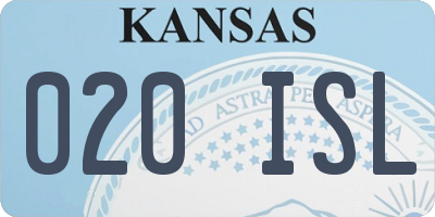 KS license plate 020ISL