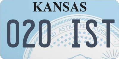 KS license plate 020IST