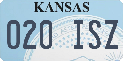 KS license plate 020ISZ