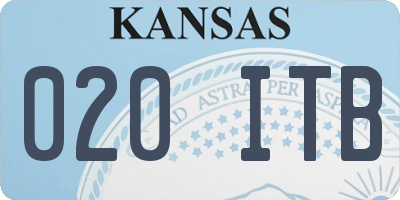 KS license plate 020ITB