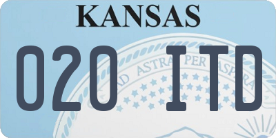 KS license plate 020ITD