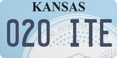 KS license plate 020ITE
