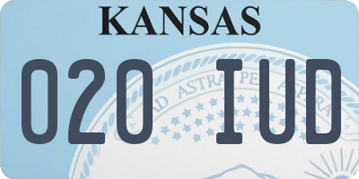 KS license plate 020IUD