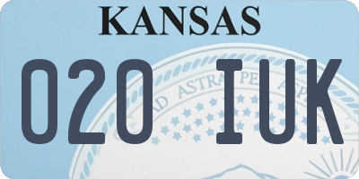 KS license plate 020IUK