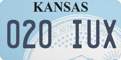 KS license plate 020IUX