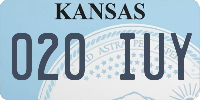 KS license plate 020IUY