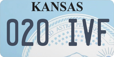 KS license plate 020IVF