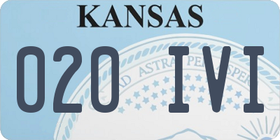 KS license plate 020IVI