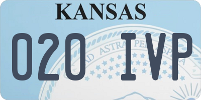 KS license plate 020IVP