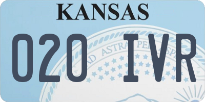 KS license plate 020IVR