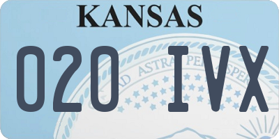 KS license plate 020IVX
