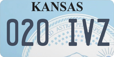 KS license plate 020IVZ