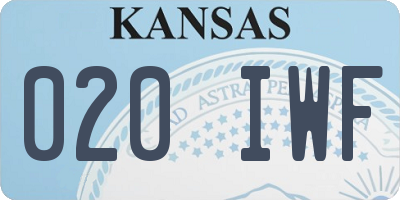 KS license plate 020IWF
