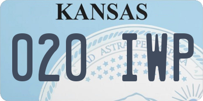 KS license plate 020IWP