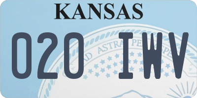 KS license plate 020IWV