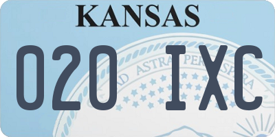 KS license plate 020IXC