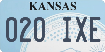 KS license plate 020IXE