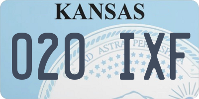 KS license plate 020IXF