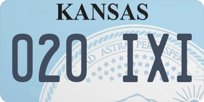 KS license plate 020IXI