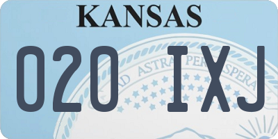 KS license plate 020IXJ