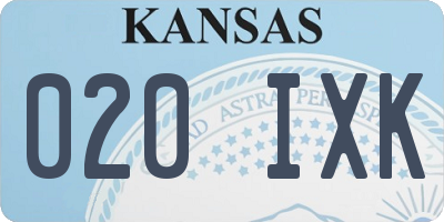 KS license plate 020IXK