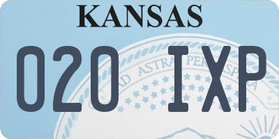 KS license plate 020IXP