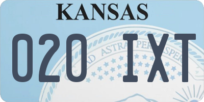 KS license plate 020IXT