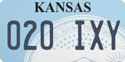 KS license plate 020IXY