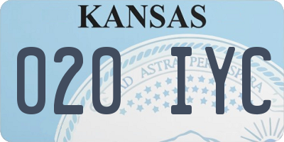 KS license plate 020IYC