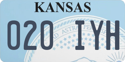 KS license plate 020IYH