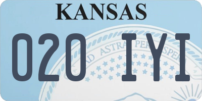 KS license plate 020IYI