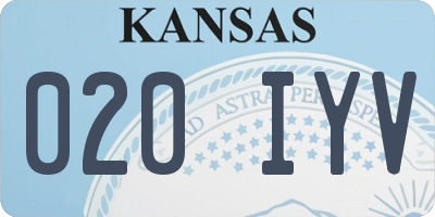 KS license plate 020IYV