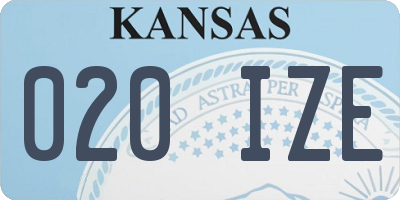 KS license plate 020IZE