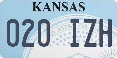 KS license plate 020IZH